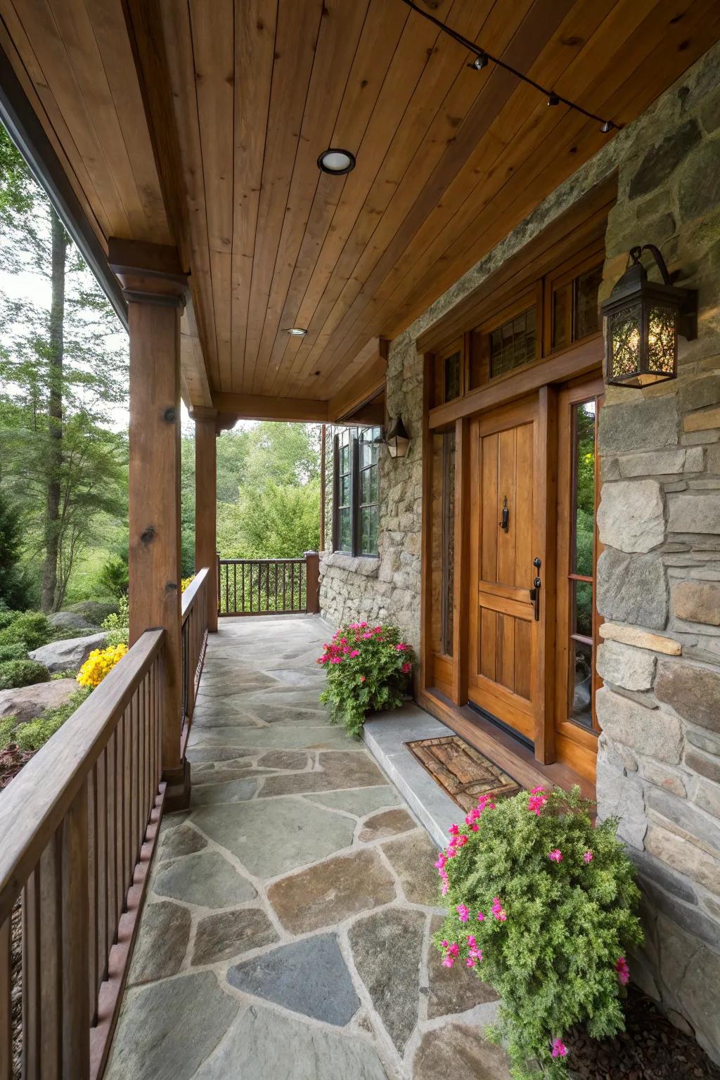 Natural elements add an earthy touch to your porch.
