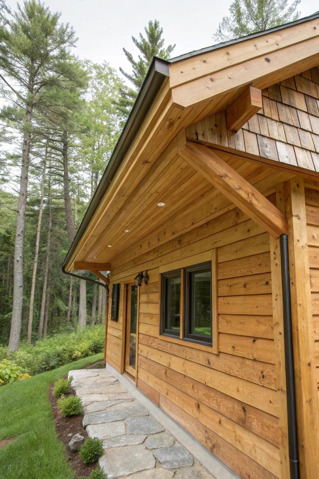 Cedar adds rustic charm and natural warmth.