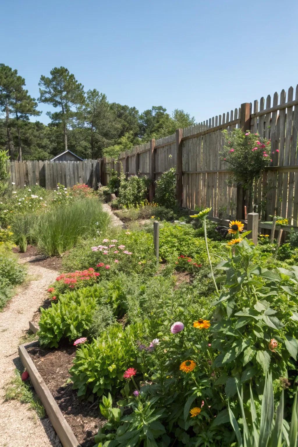 A sustainable garden showcasing native plants that thrive naturally.