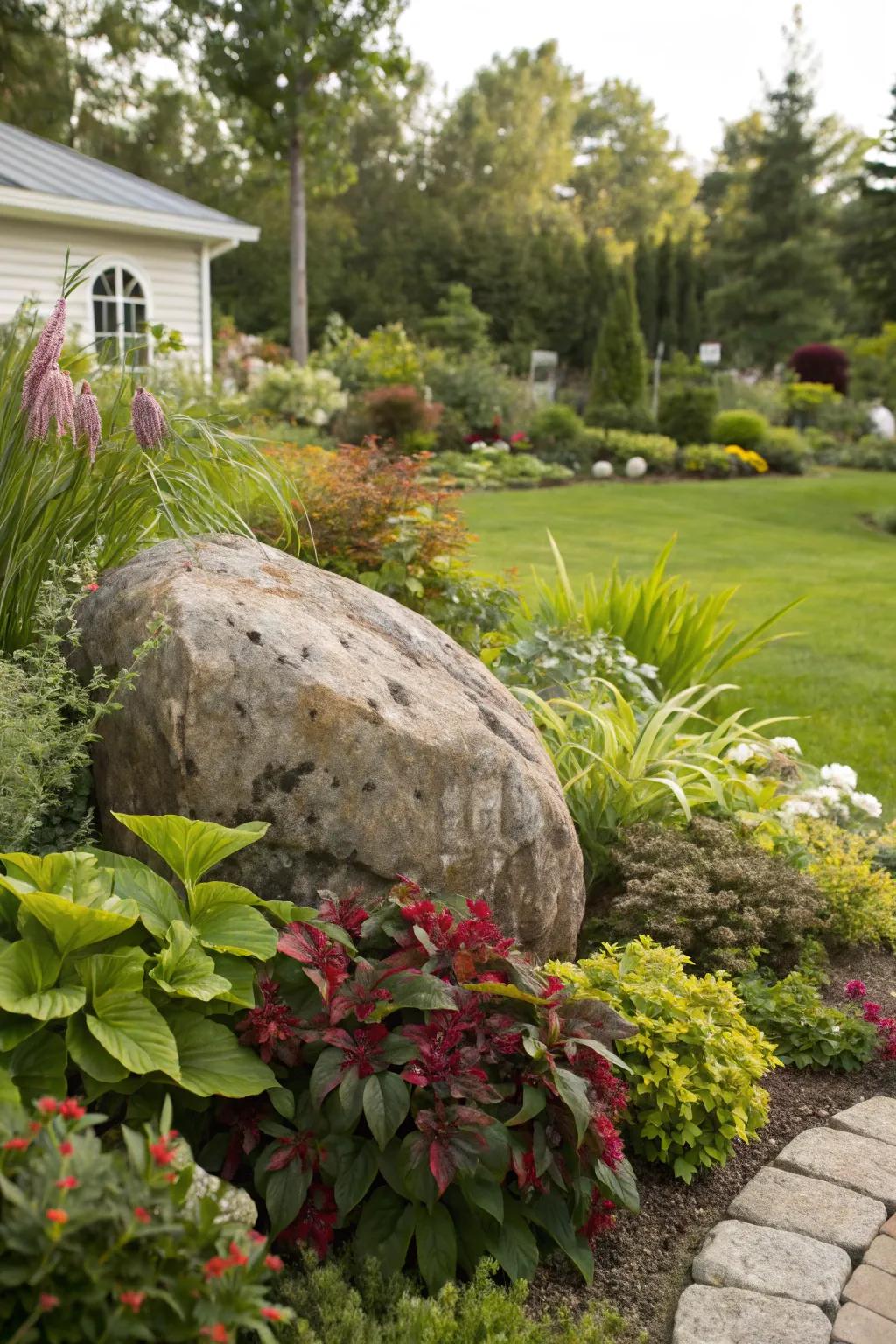 Accent stones can transform a garden with their bold presence.
