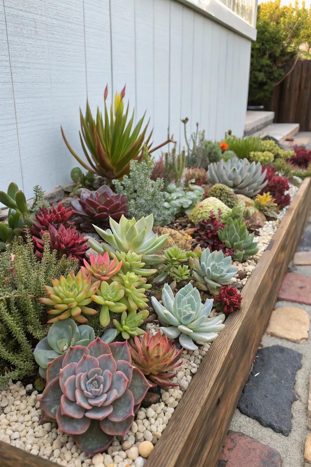 A variety of succulents adds visual interest to your fairy garden.