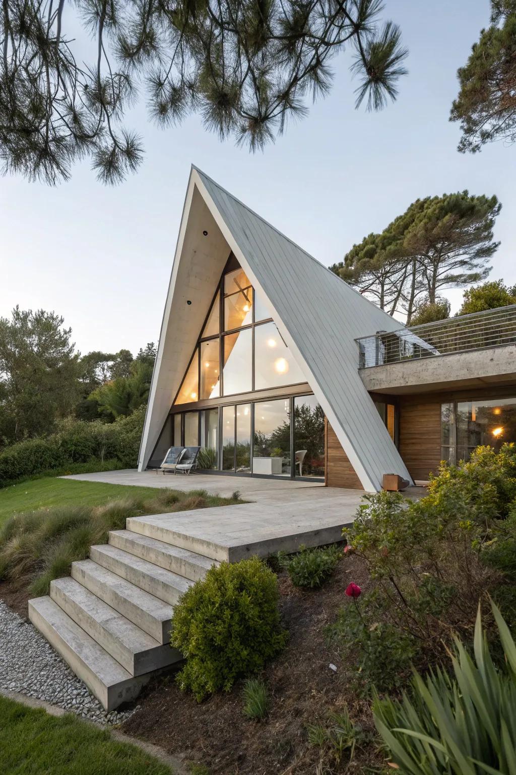 A summerhouse with an eye-catching architectural style.