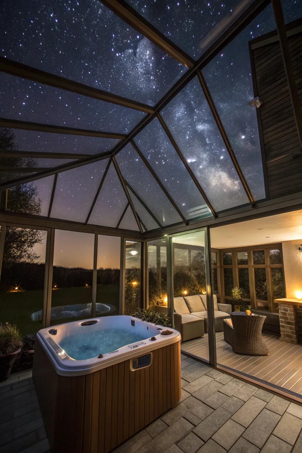 Full enclosures offer a stunning view of the night sky from your sunroom.