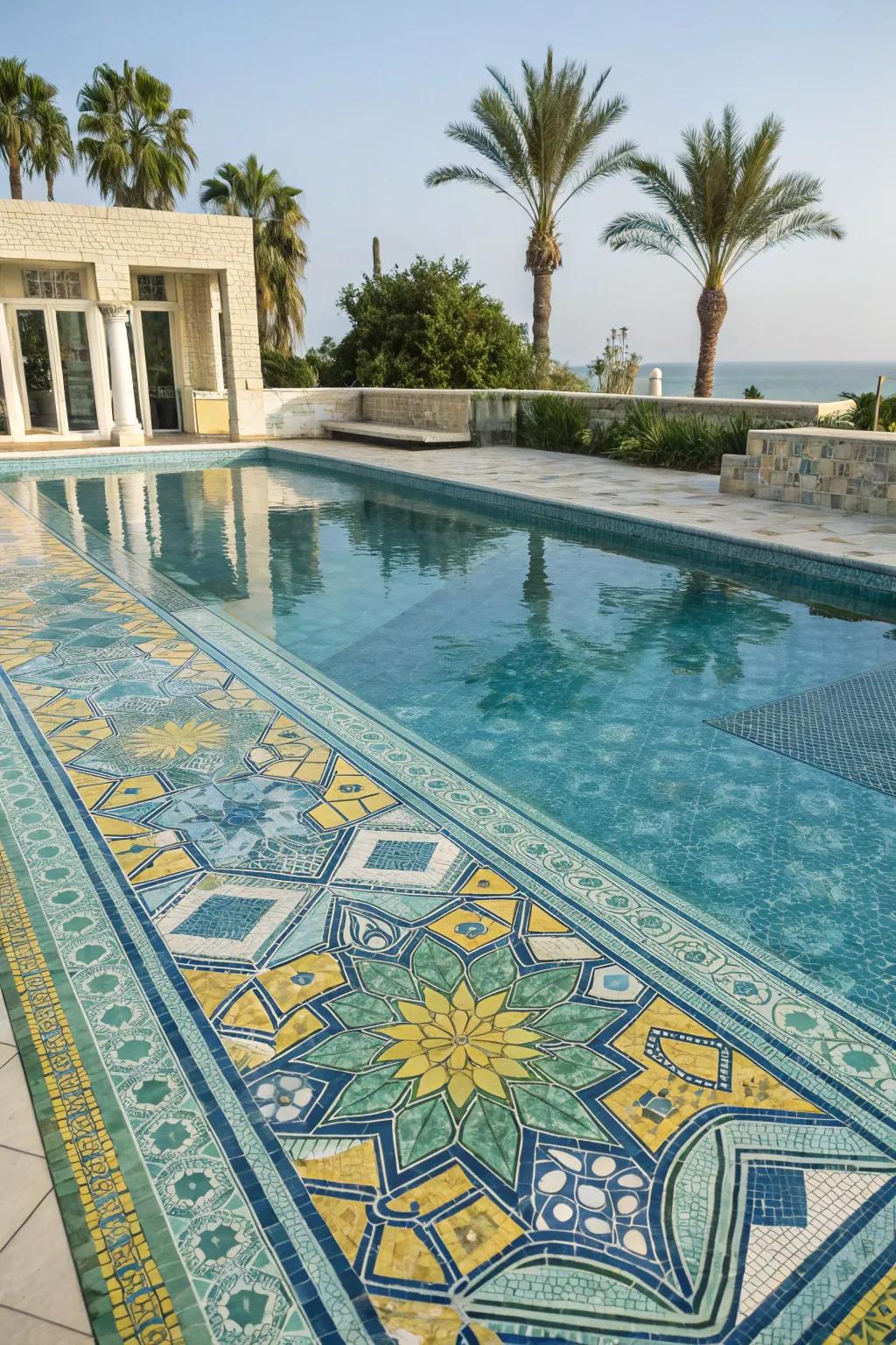Mosaic designs bring an artistic flair to your pool.