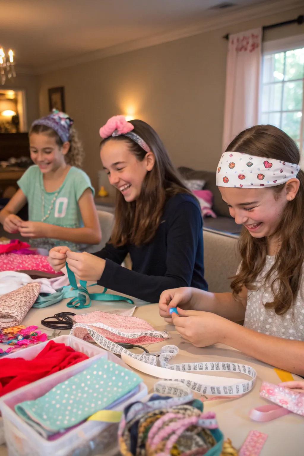 DIY headbands provide a creative and fun activity for guests.