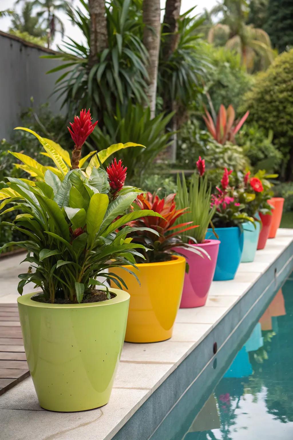 Transform your poolside into a lush, tropical retreat.