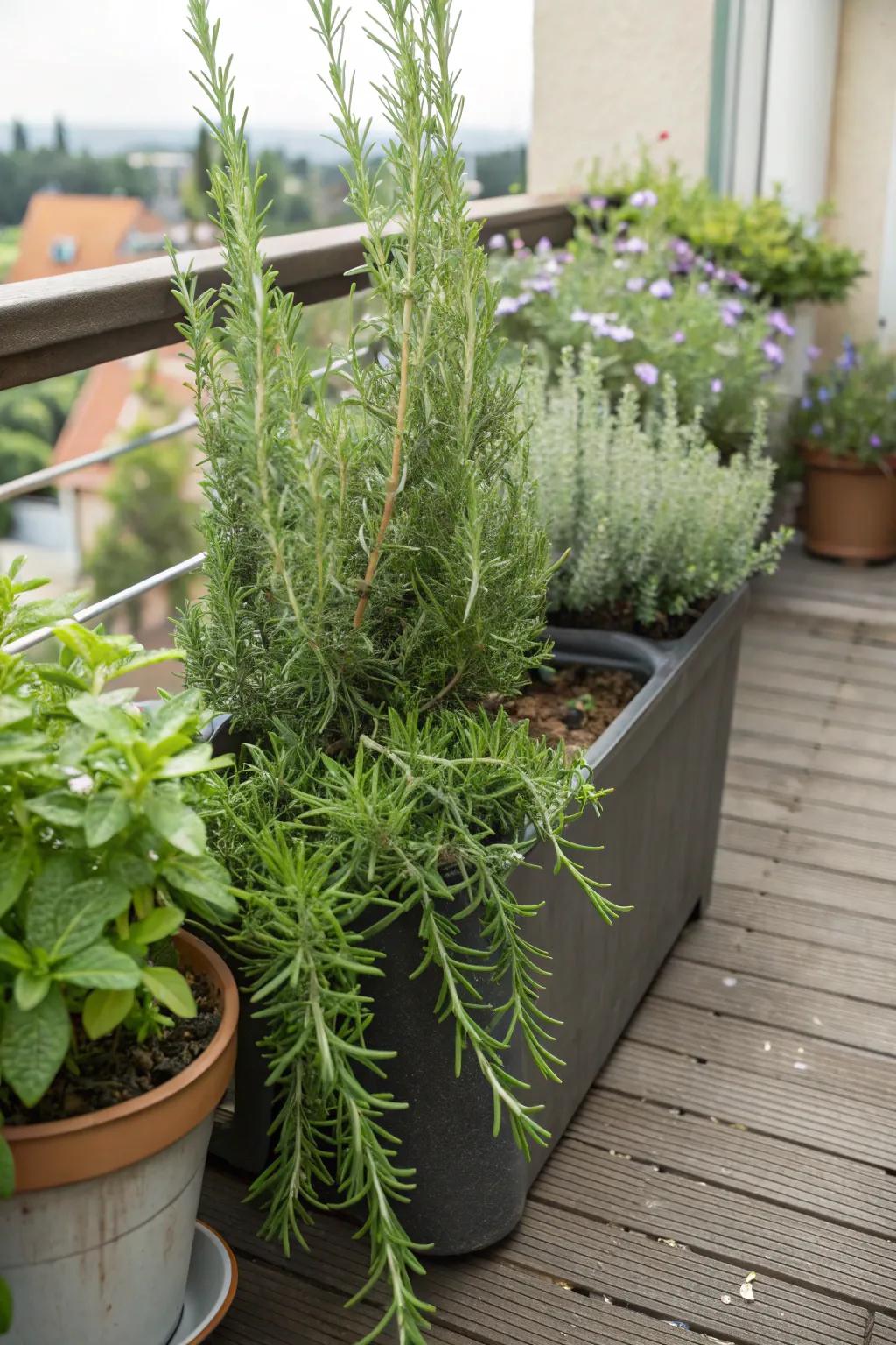Trailing rosemary offering a fragrant and lush spill.