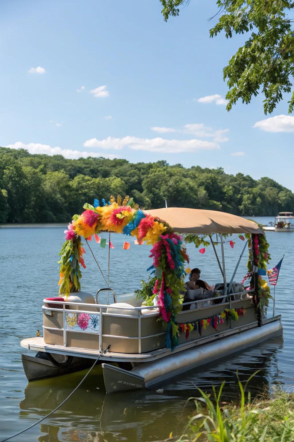 Festive colors bring life and joy to your pontoon.
