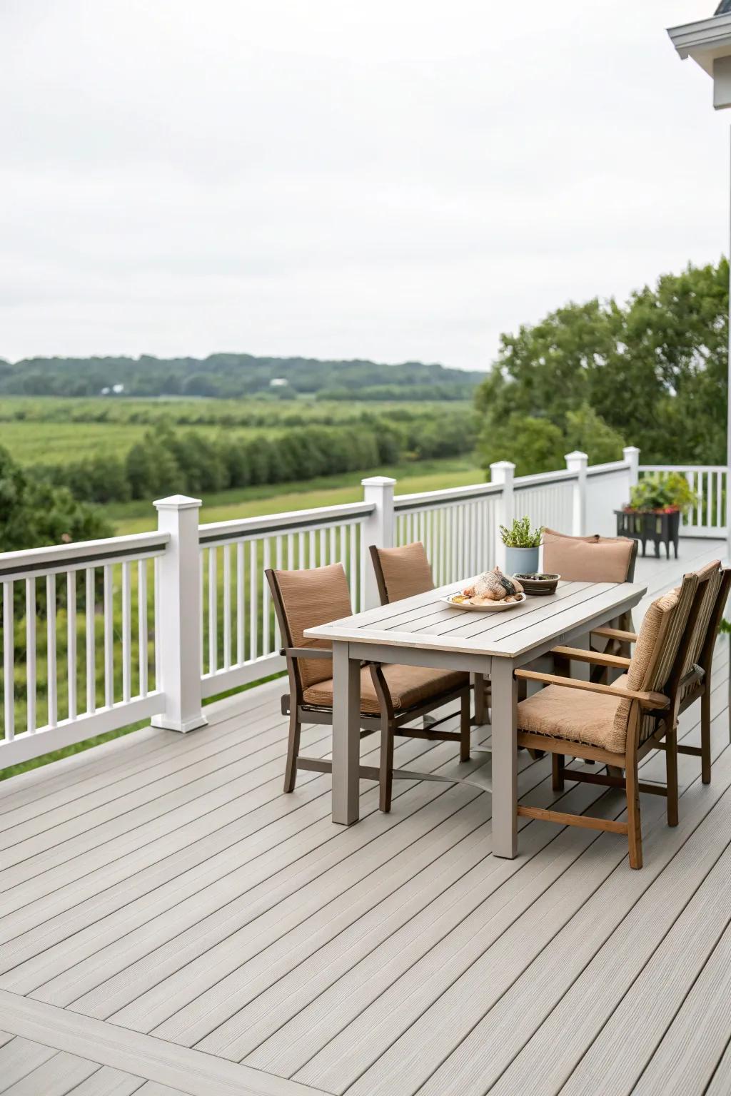 Embrace simplicity with a contemporary design for a modern deck.