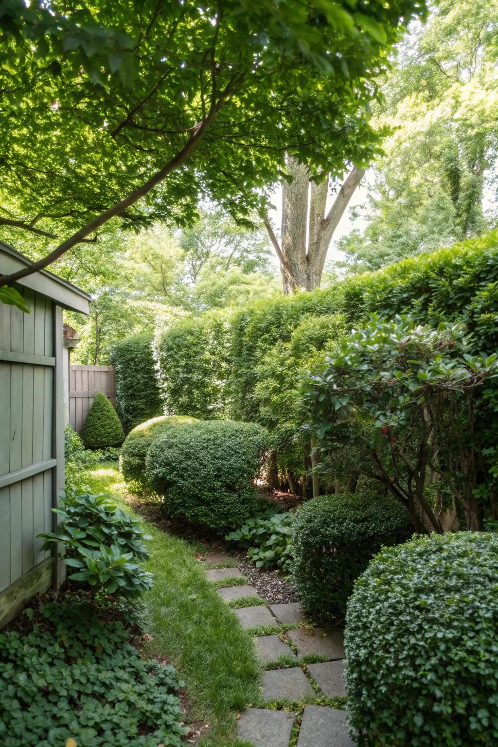Achieve privacy with beautifully arranged shrubbery.