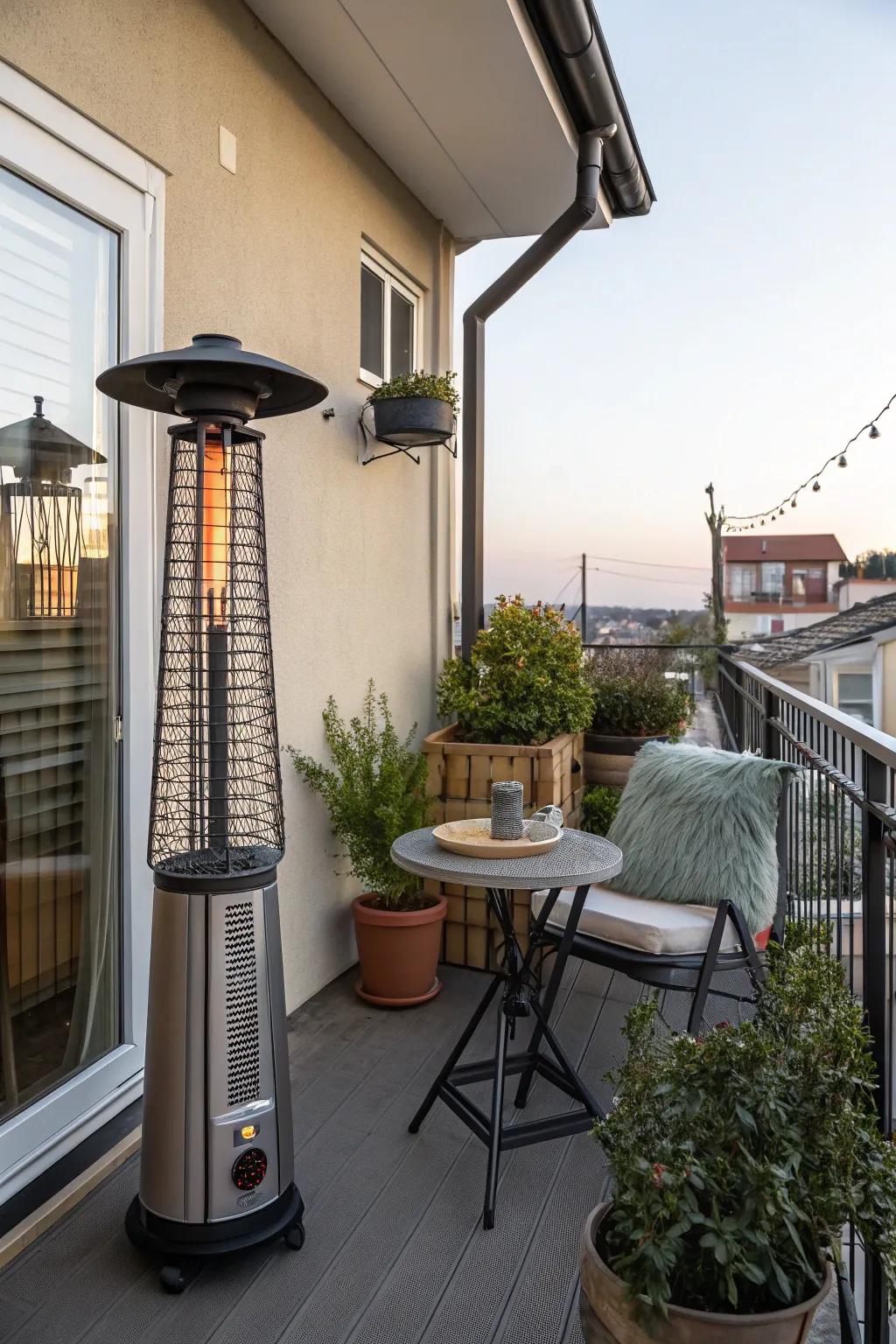 Stay warm with an outdoor heater.