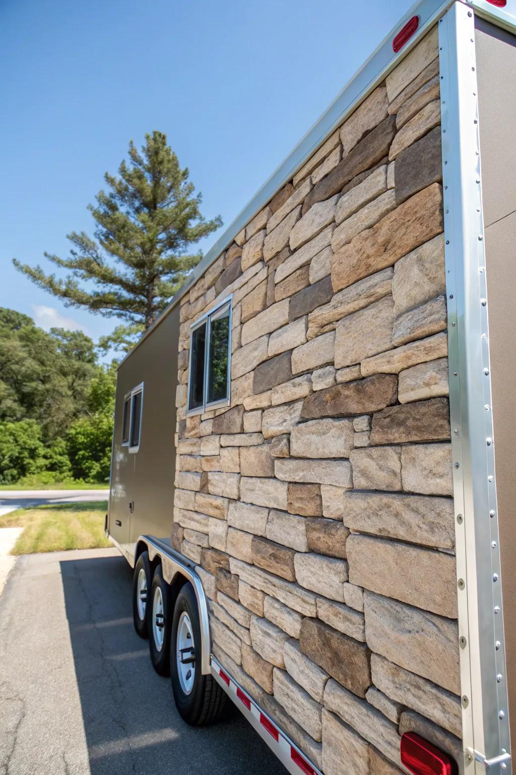Faux stone siding for an elegant touch