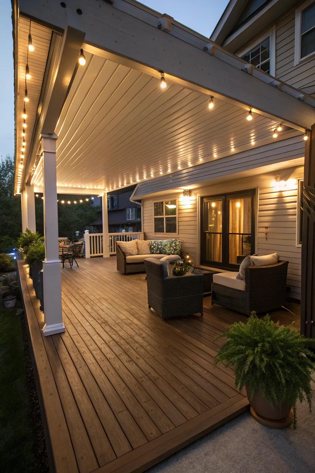 Illuminate your under-deck space with stylish integrated lighting.