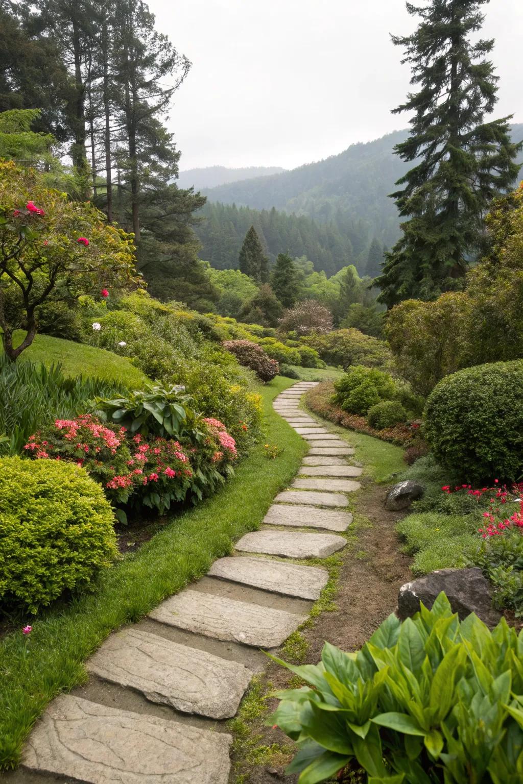 A charming garden path invites exploration and wonder.