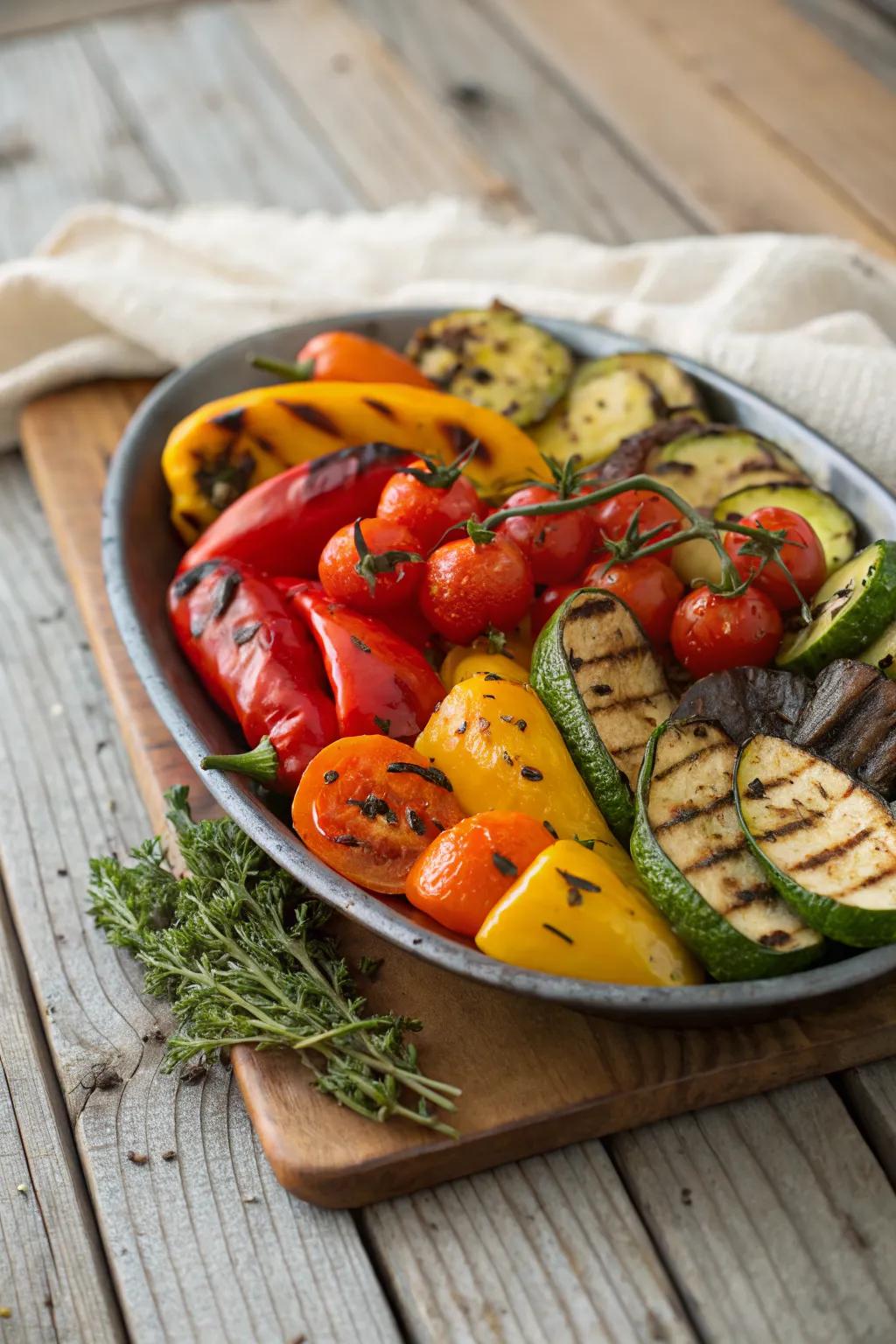 Make your BBQ a feast for the eyes with colorful, grilled veggies.