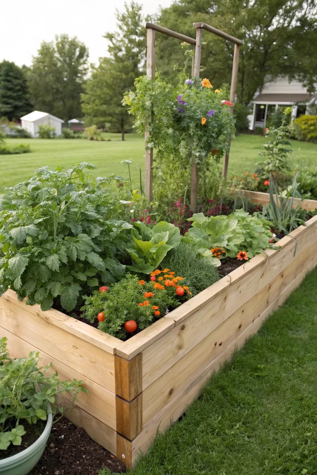 A DIY raised garden bed elevates your gardening experience.