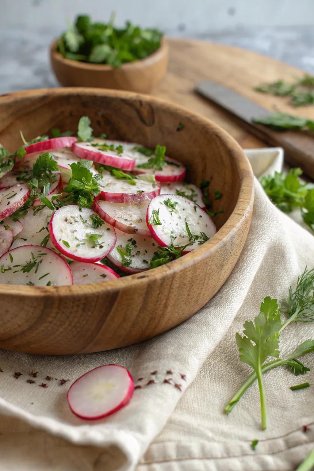 Zesty radishes bring a spicy kick to any salad.