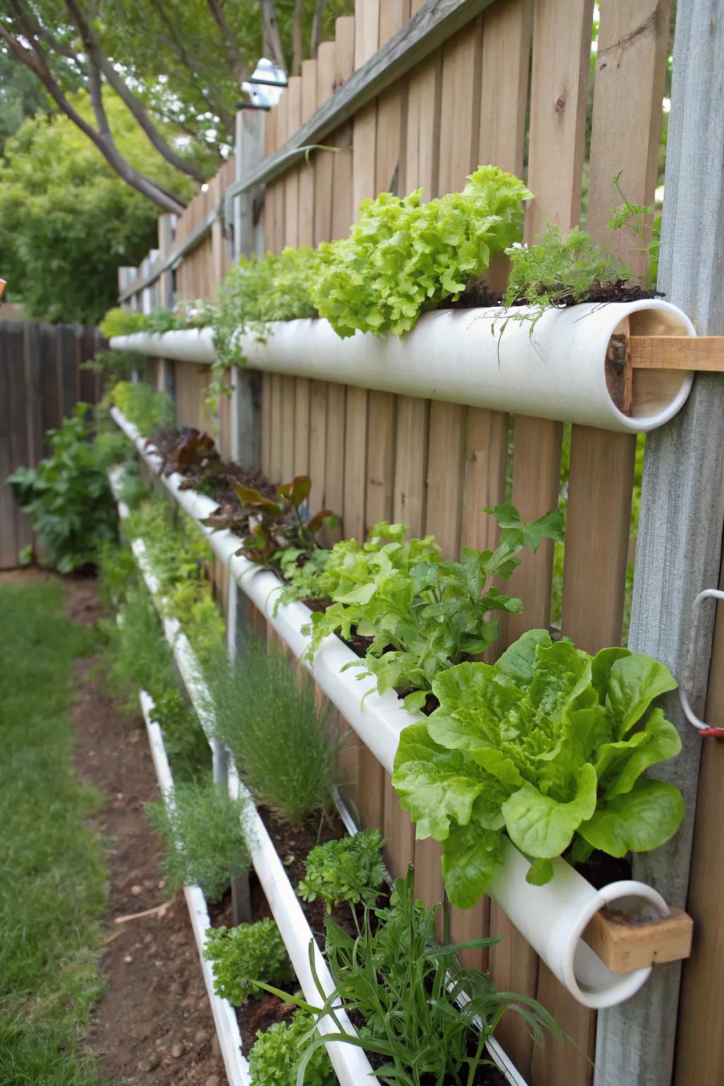 Gutter gardens offer a modern solution to vertical growing.