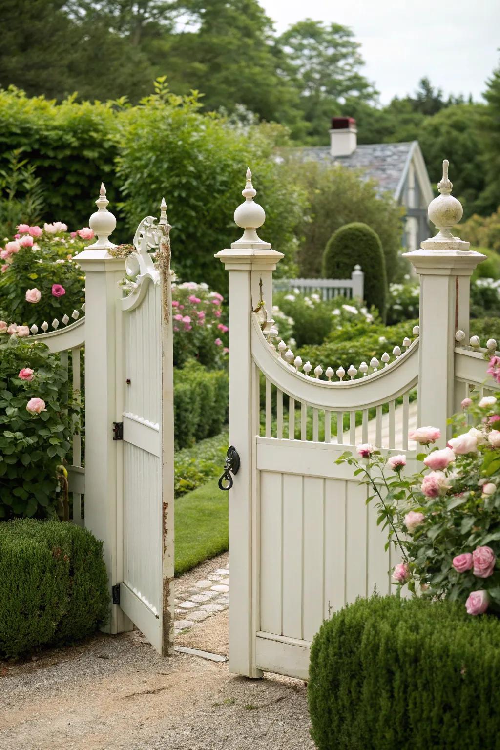 Bring a touch of romance with a French country-style gate.