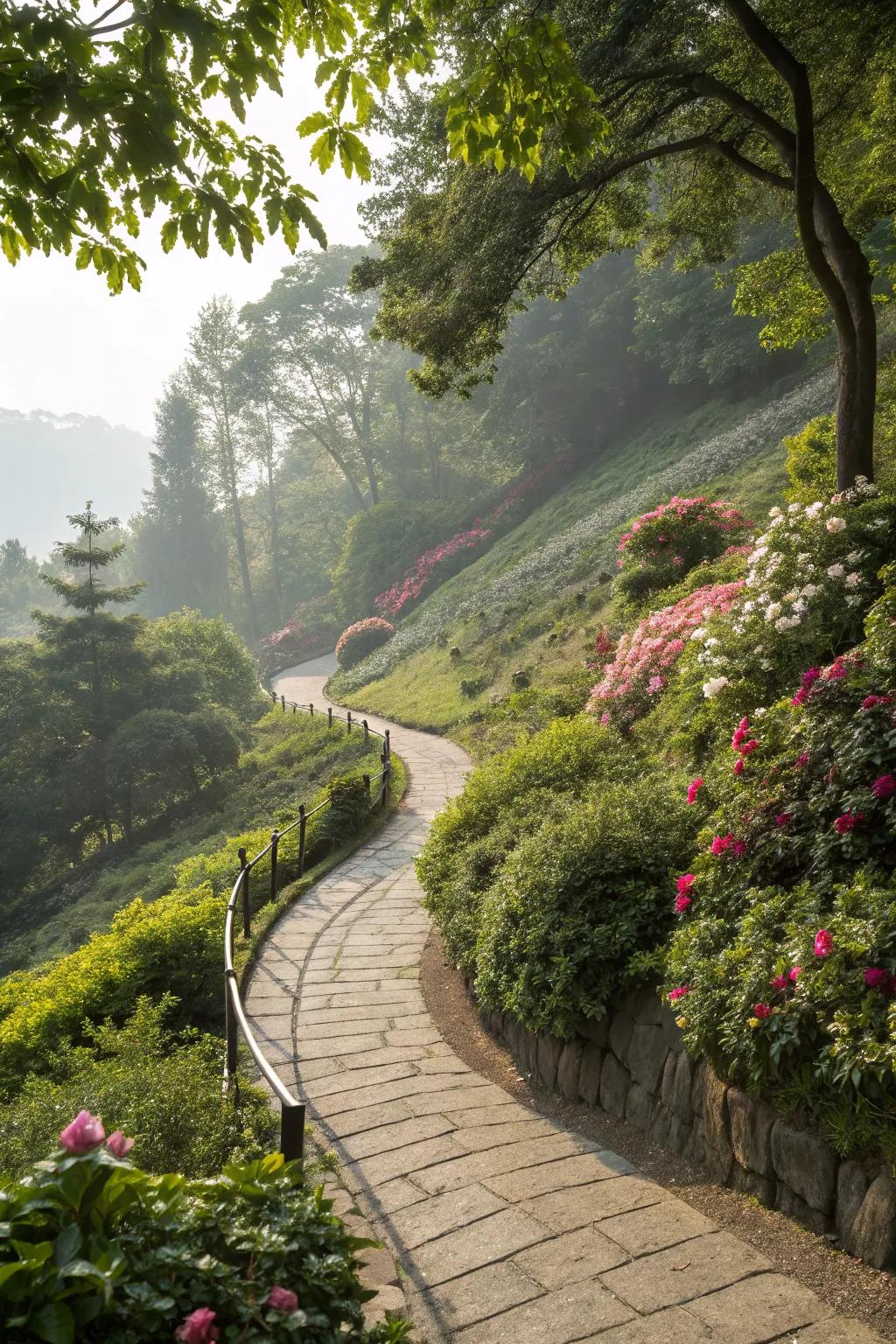 Curved paths add elegance and a sense of journey to any garden.