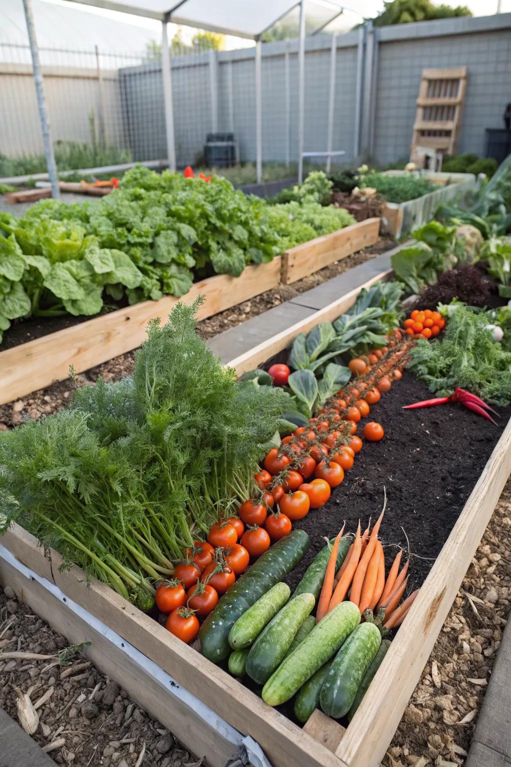 Raised beds provide a controlled environment to minimize weeds.