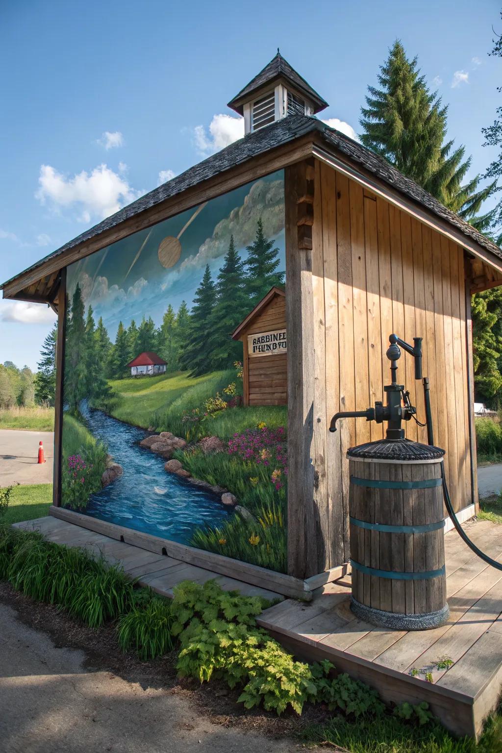Transform your well pump house into a masterpiece with artistic murals that spark conversation and showcase craftsmanship.