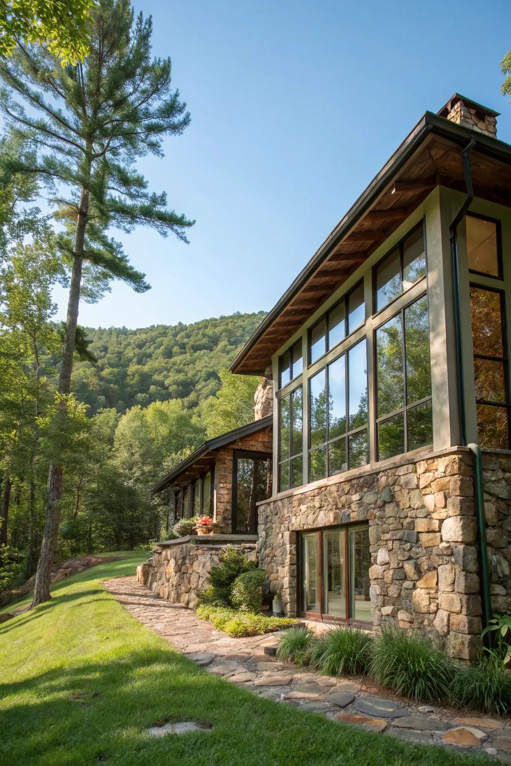 Let natural light in with large windows.
