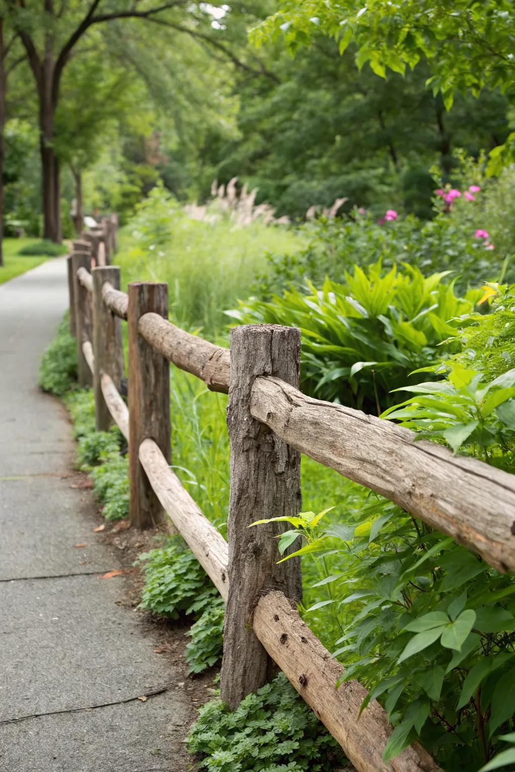 Live edge rails celebrate the natural beauty of the wood.