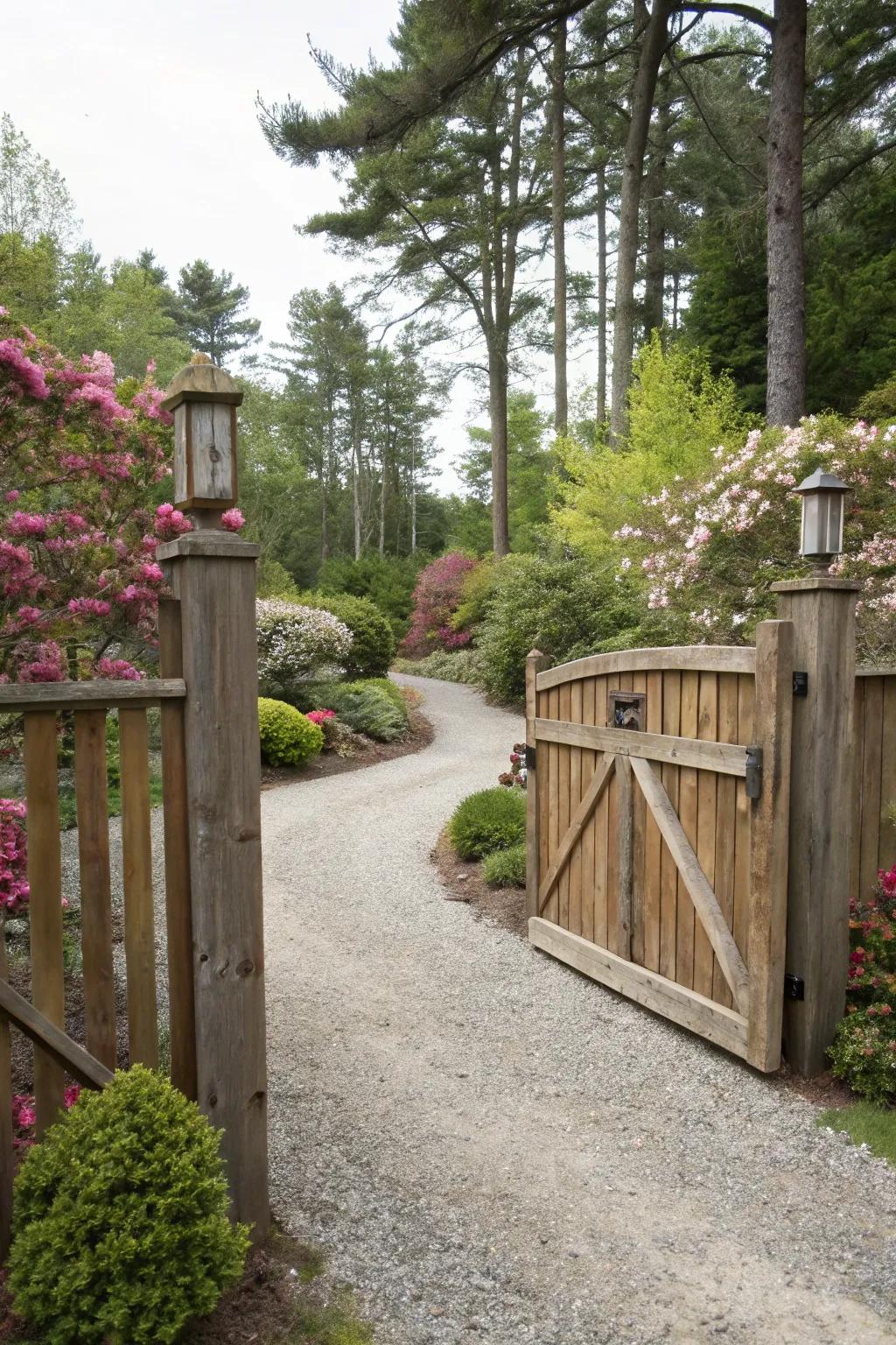 A swing gate welcoming you with classic charm.