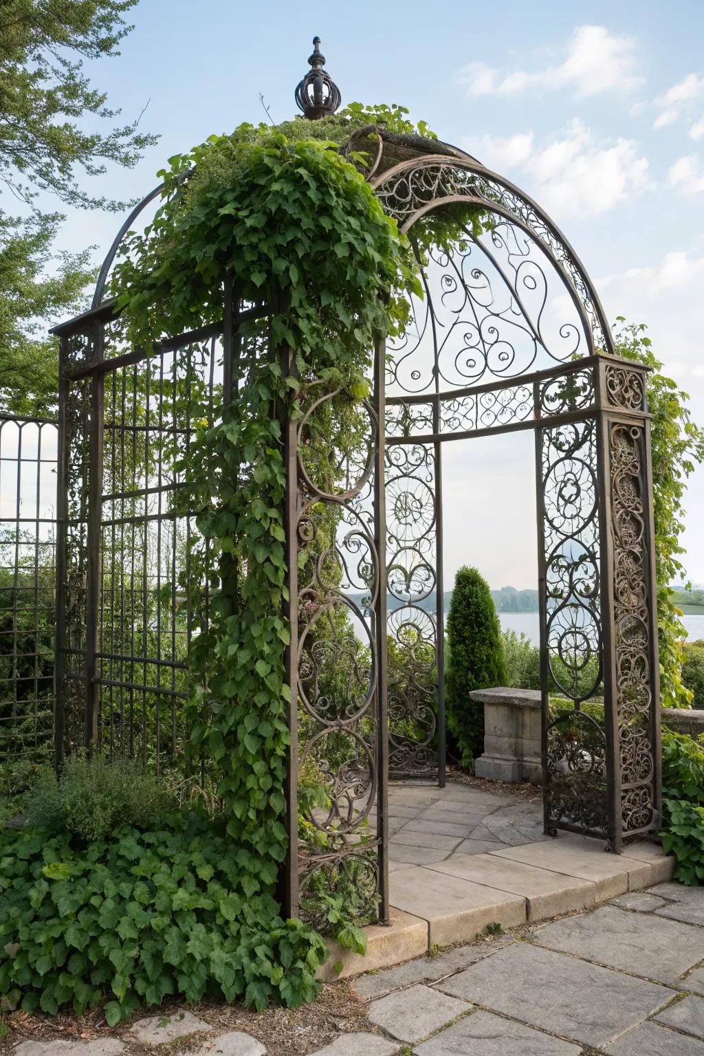 Artistic patterns in a trellis add flair and function.