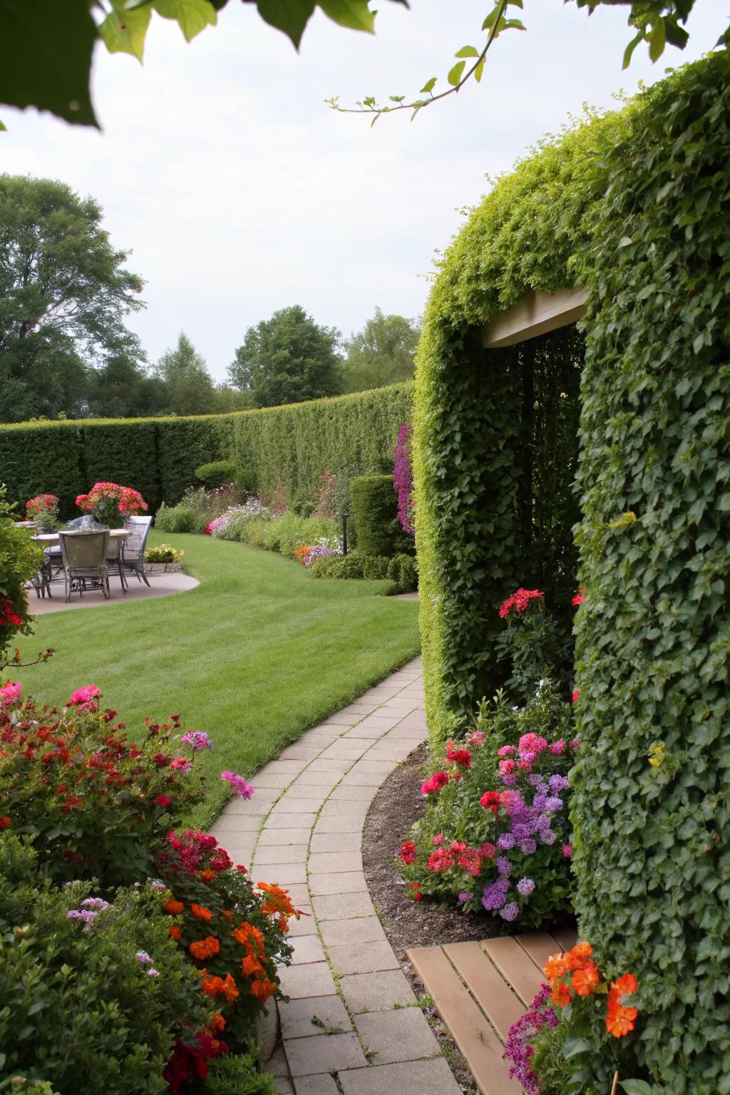 Hedges provide a green and natural barrier for your yard.