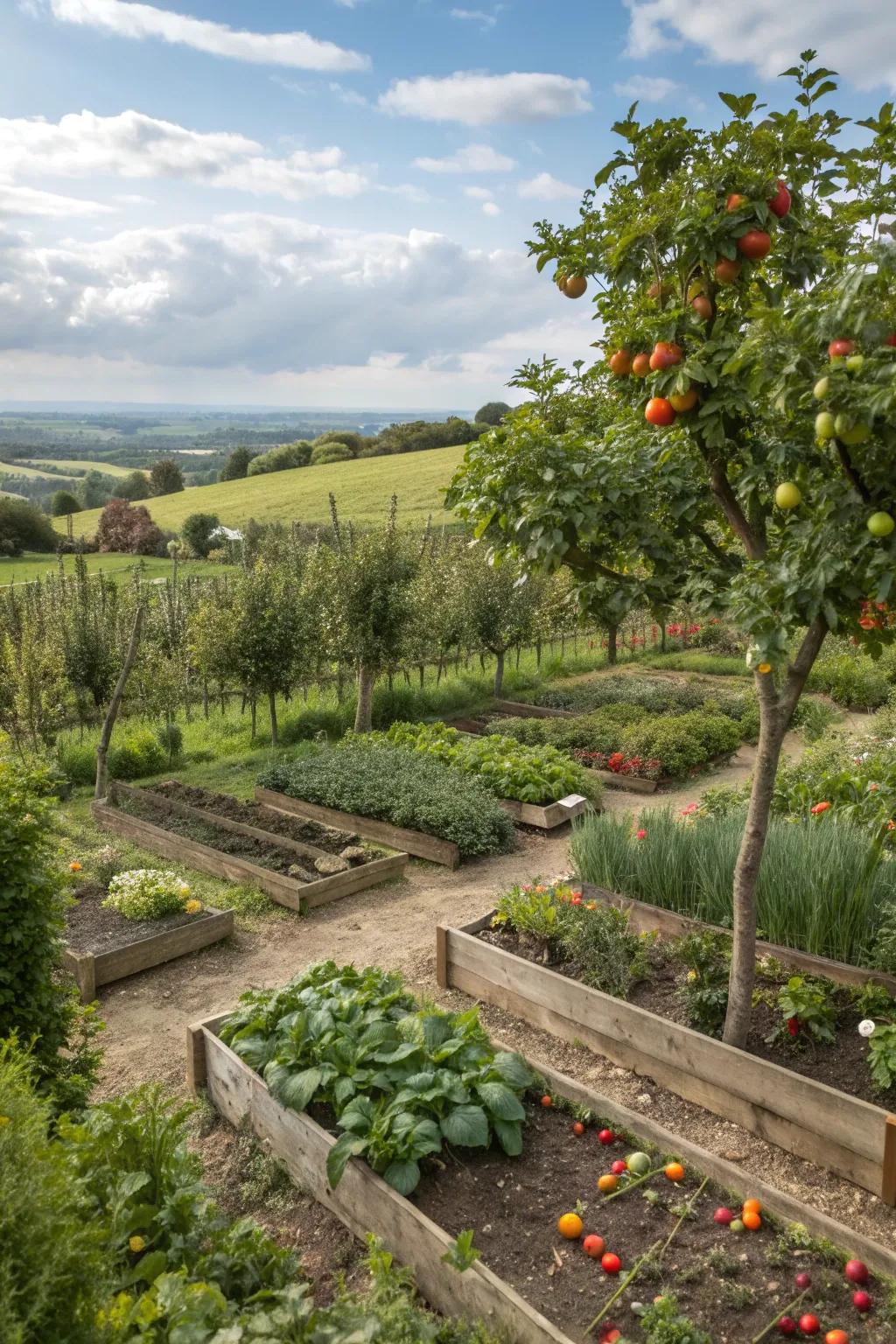 Grow your own food with an orchard or vegetable garden.