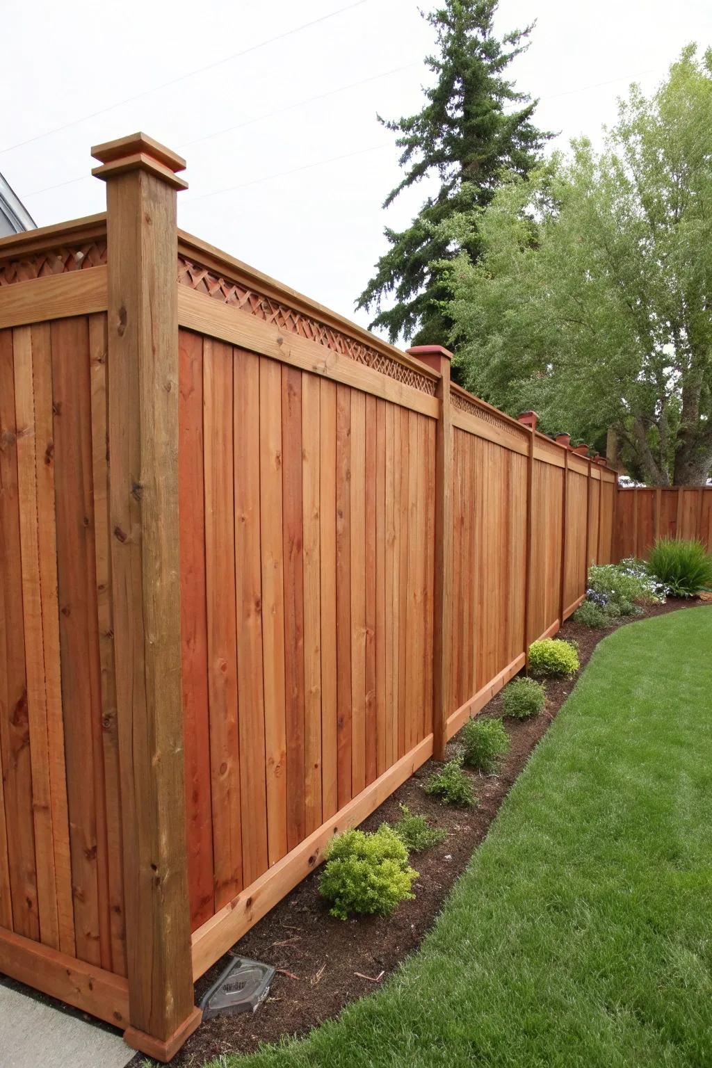Enjoy the natural beauty of cedar wood fencing.