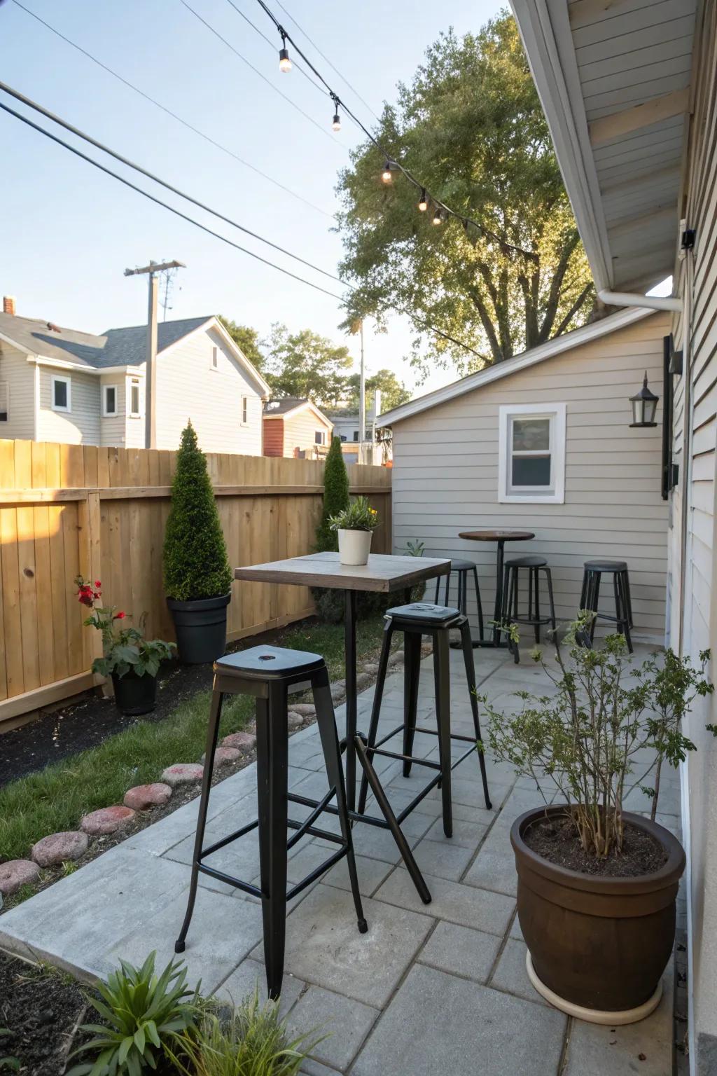 A dining area turns your patio into an alfresco dining spot.