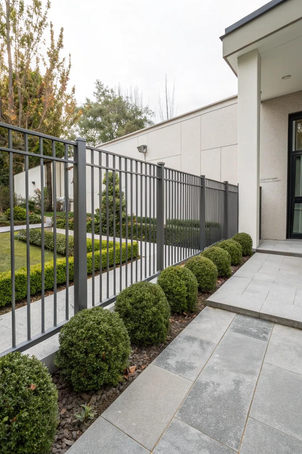Simplicity at its best: minimalist aluminum fencing.