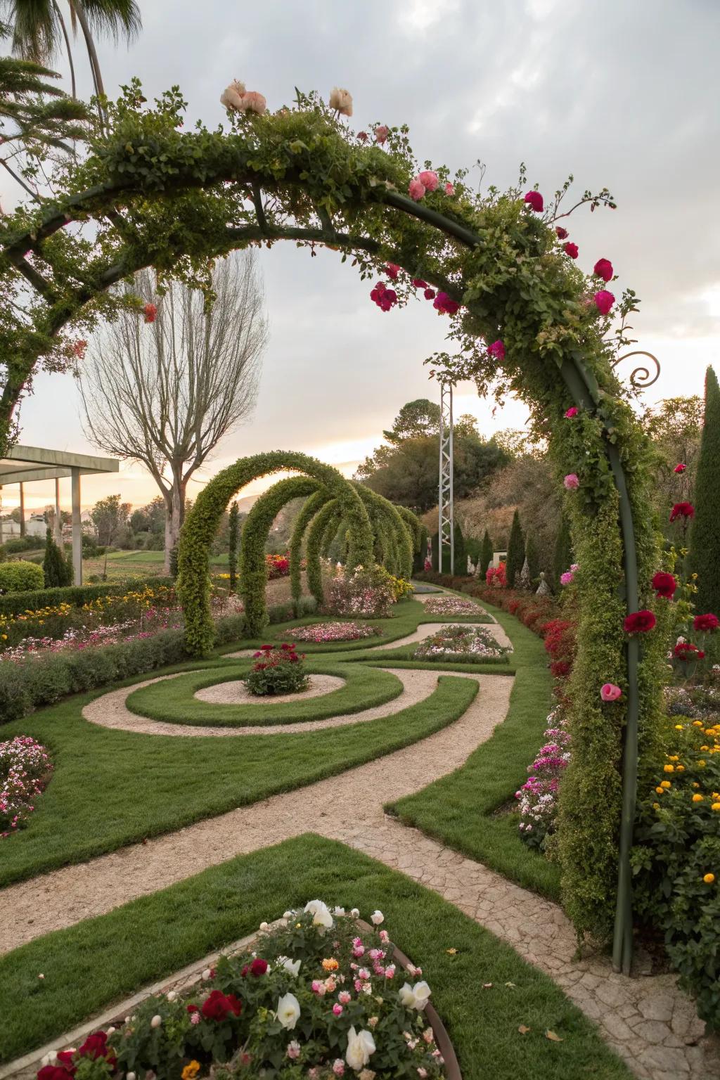 Craft illusionary garden paths with artificial grass for added intrigue.