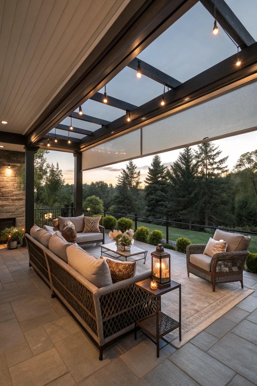 An outdoor living room that adapts to any occasion.