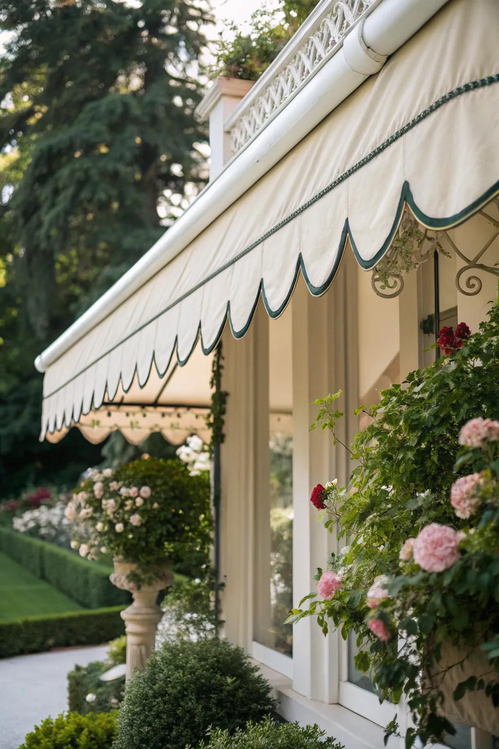 Valances add a personalized touch to awnings.
