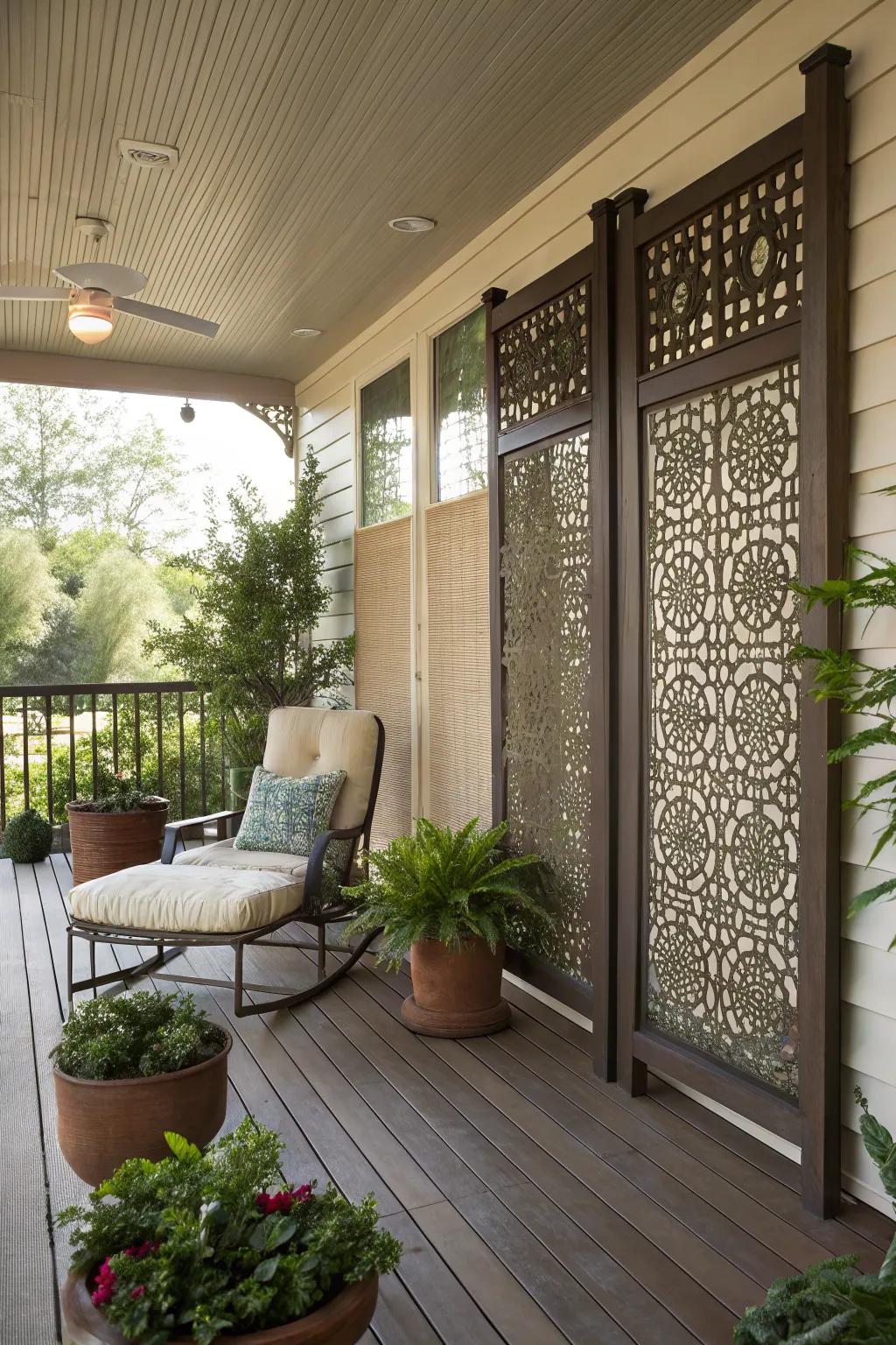 Enhance privacy with beautiful decorative screens.