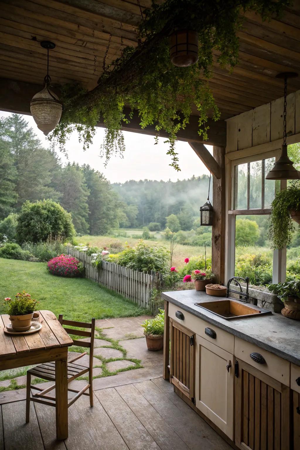 Feel connected to nature with a kitchen open to the landscape.