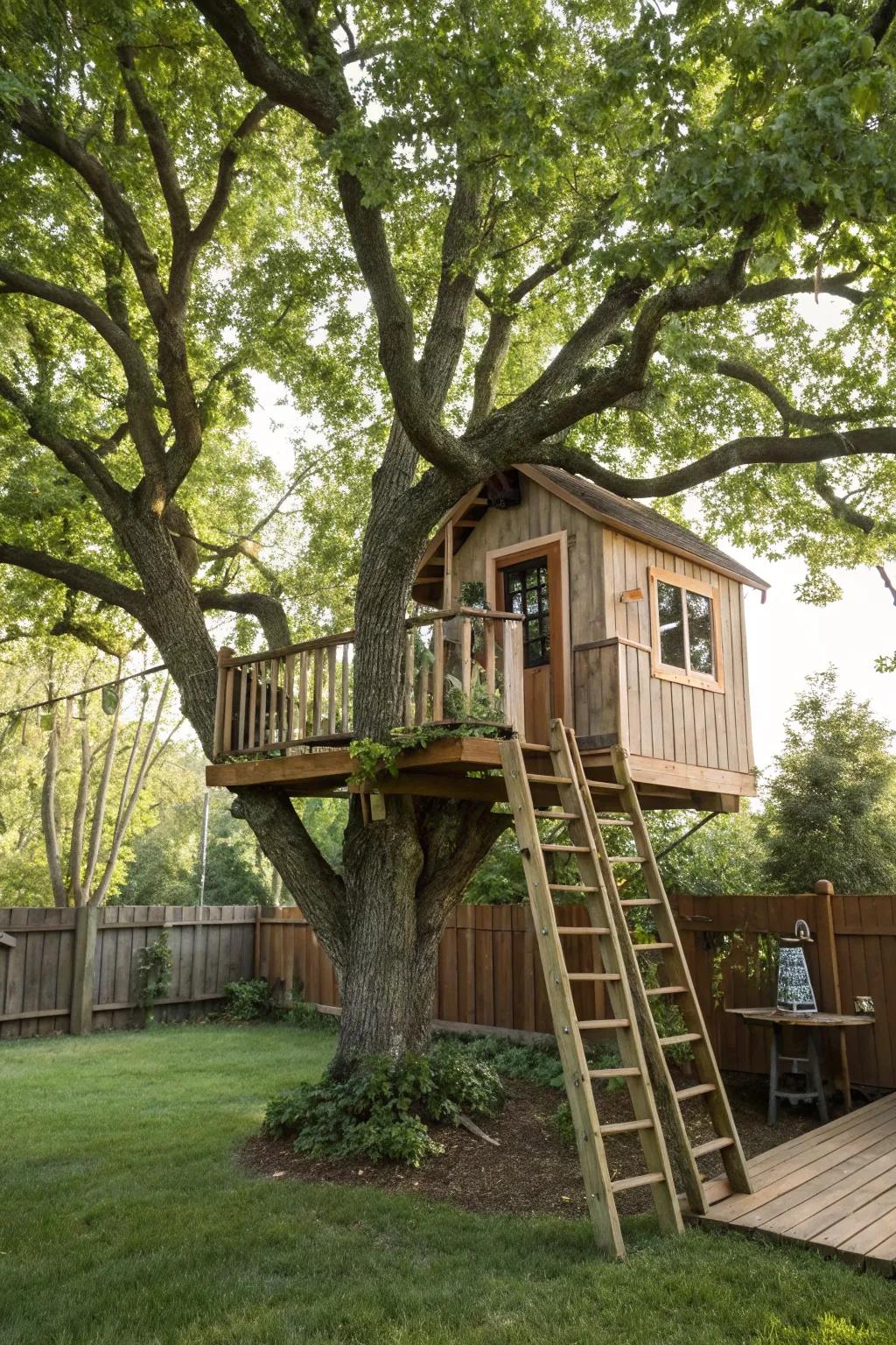 Ignite imagination with a backyard treehouse.