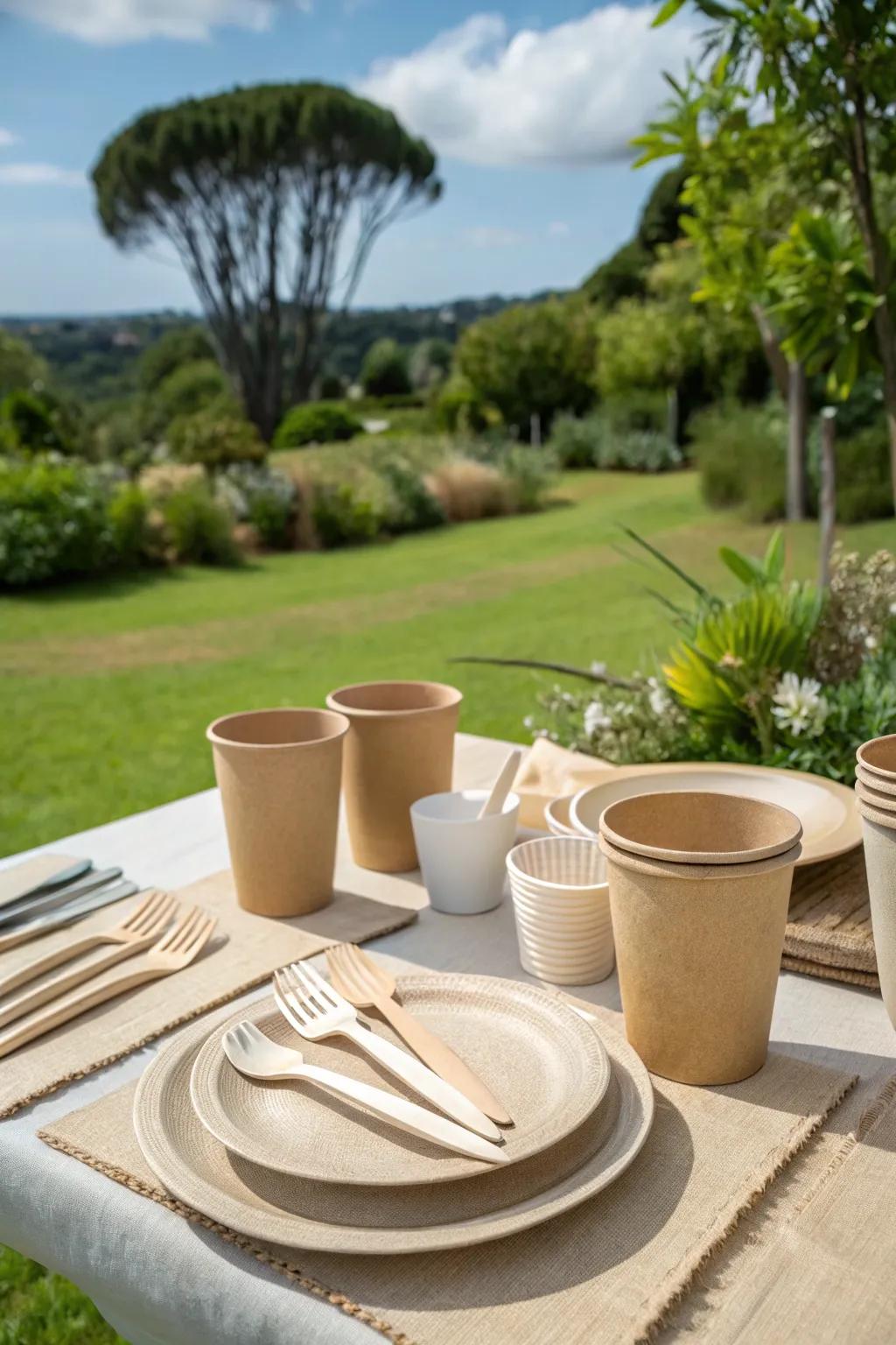 Eco-friendly tableware is both stylish and sustainable.