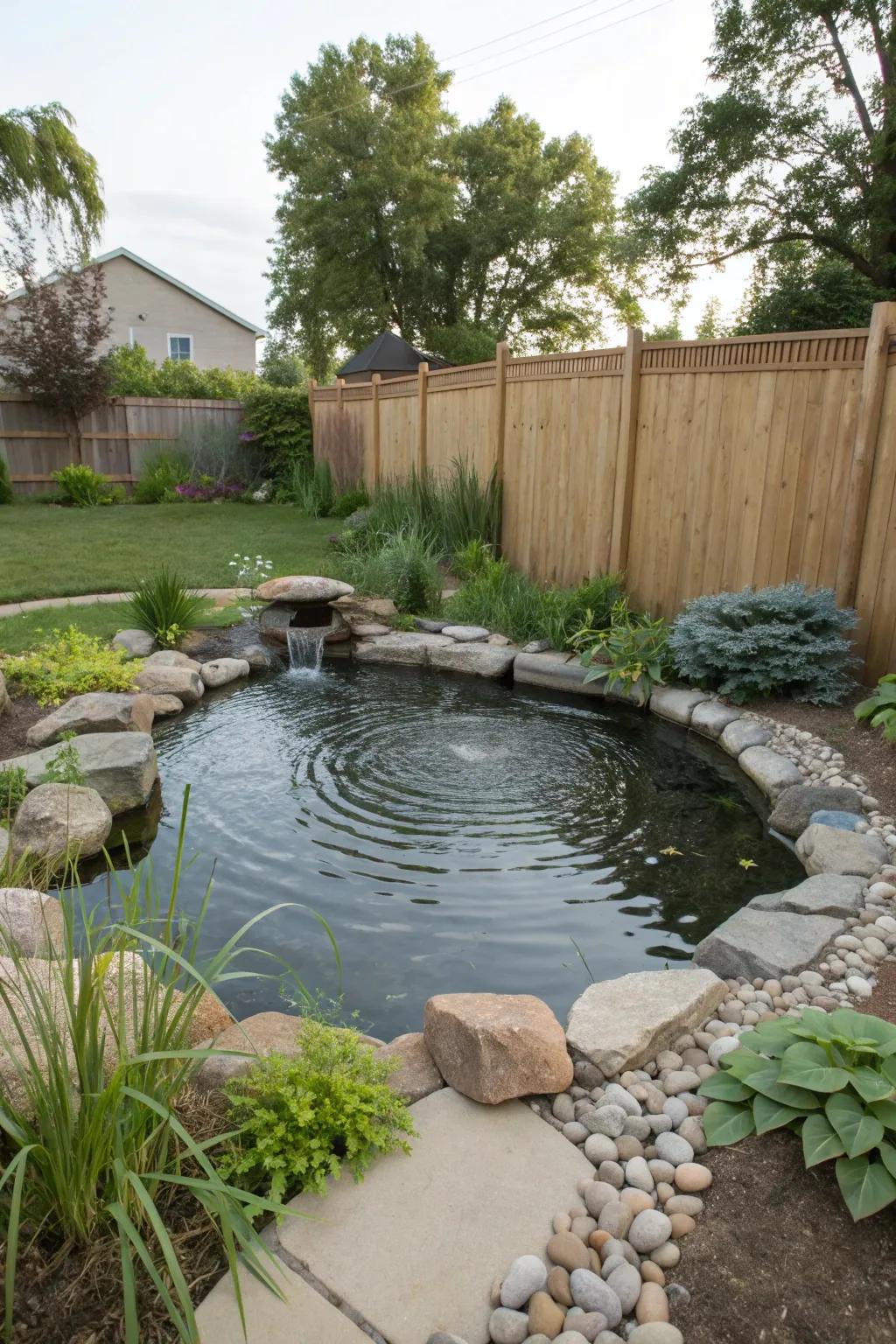 Water features offer tranquility and charm.