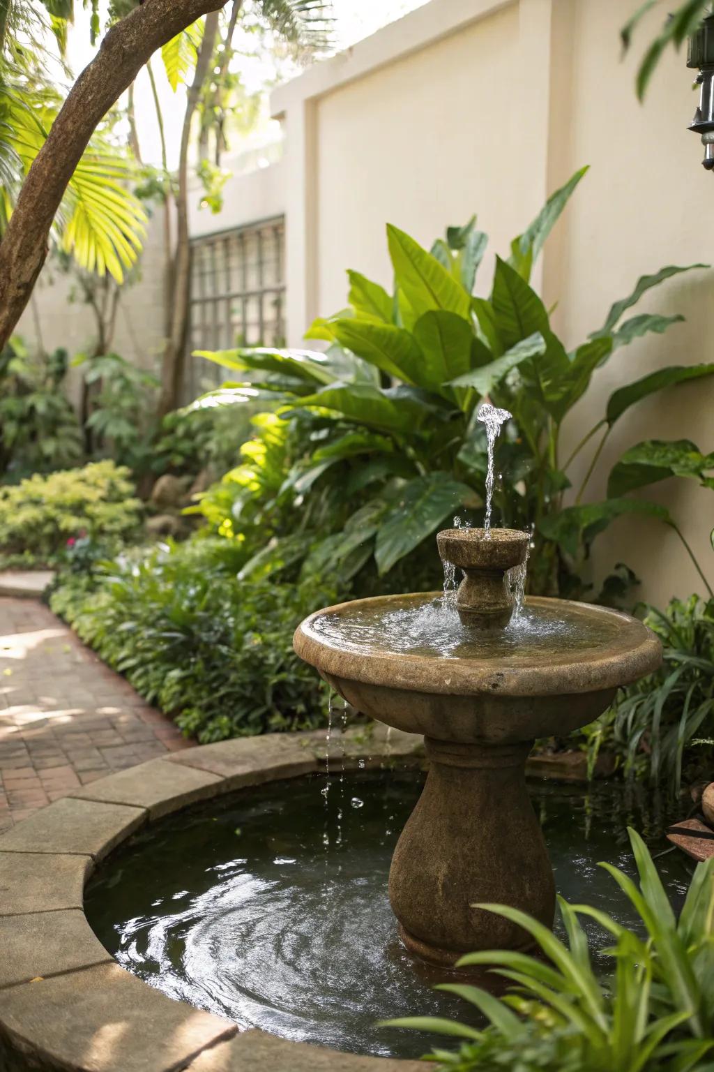 A water feature brings a sense of tranquility to your outdoor space.