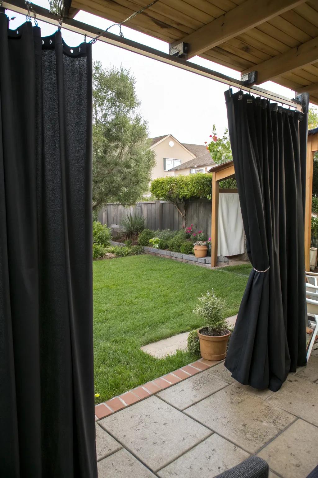 Ensure privacy and protection with blackout curtains.