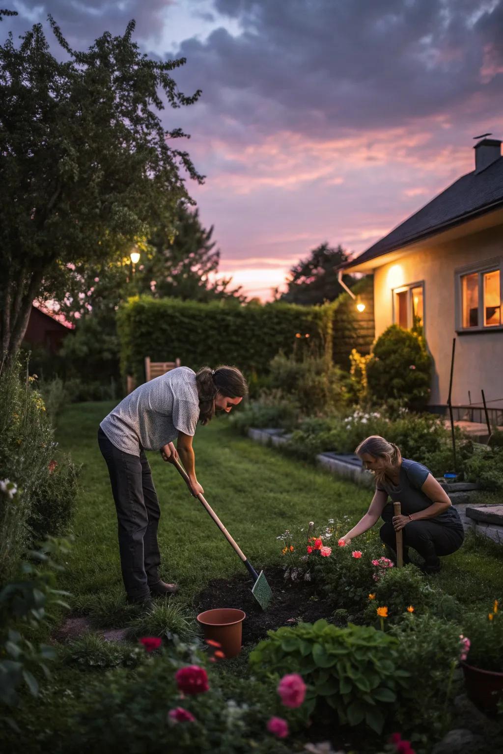 Create beauty together with a garden DIY night.