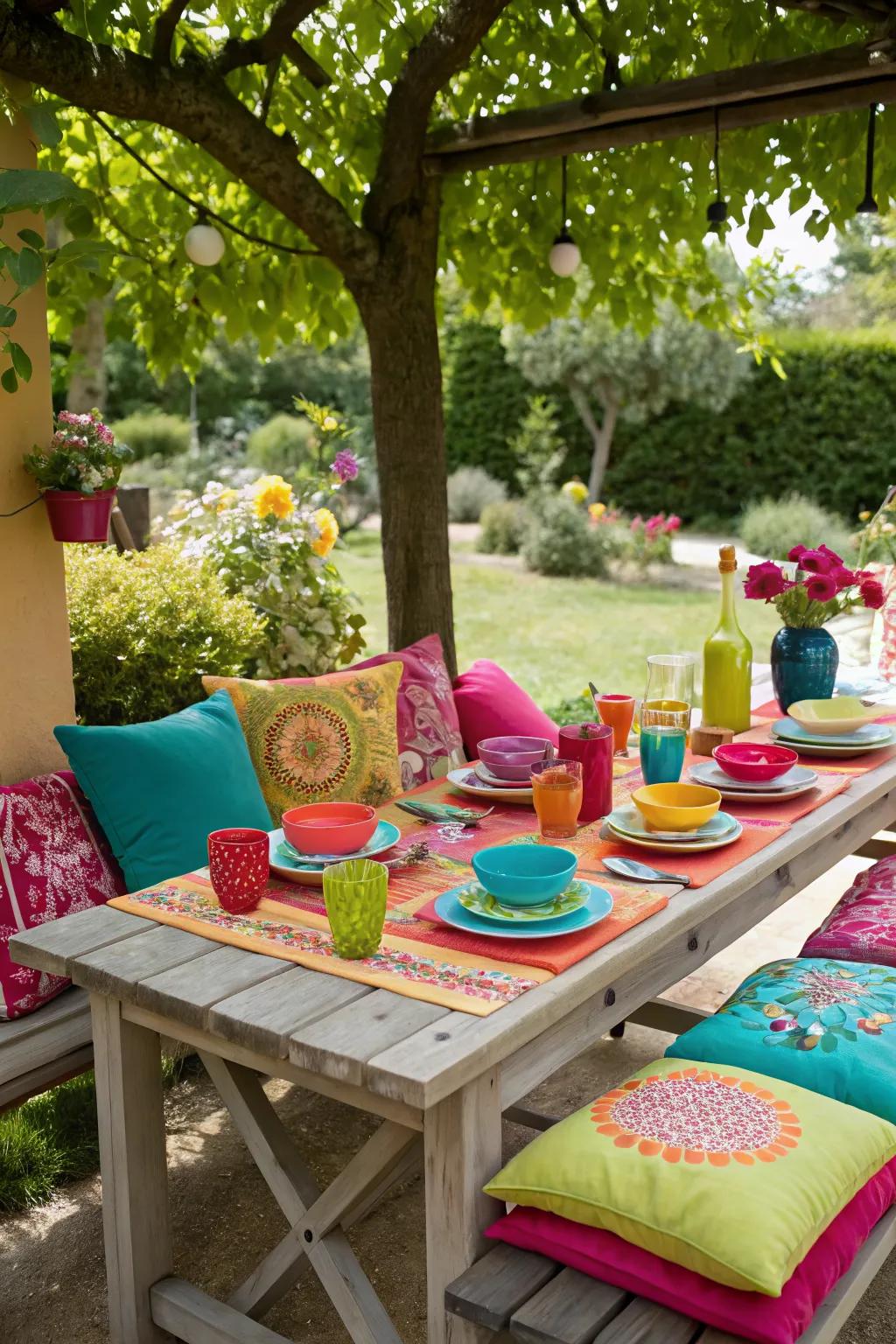 Bold color accents bring energy and personality to your dining area.