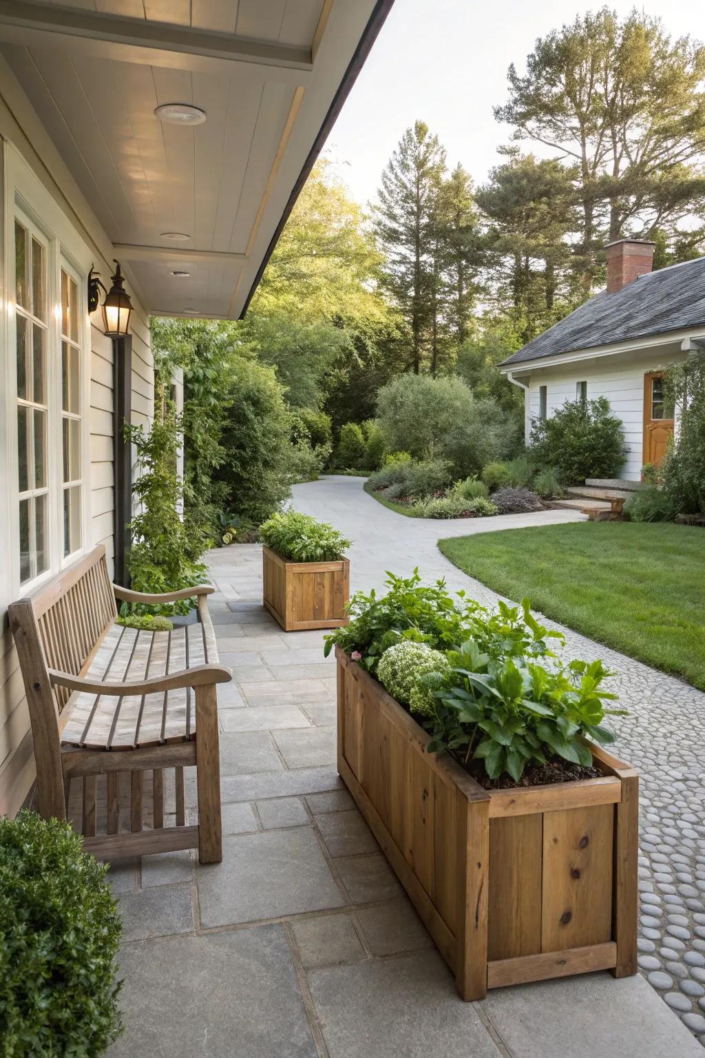 Wood accents introduce warmth and natural beauty.