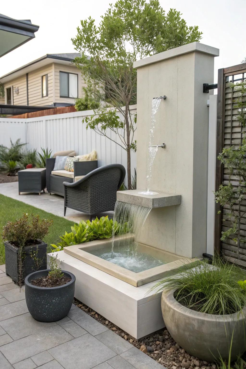 Wall fountains are perfect for stylish, compact areas.