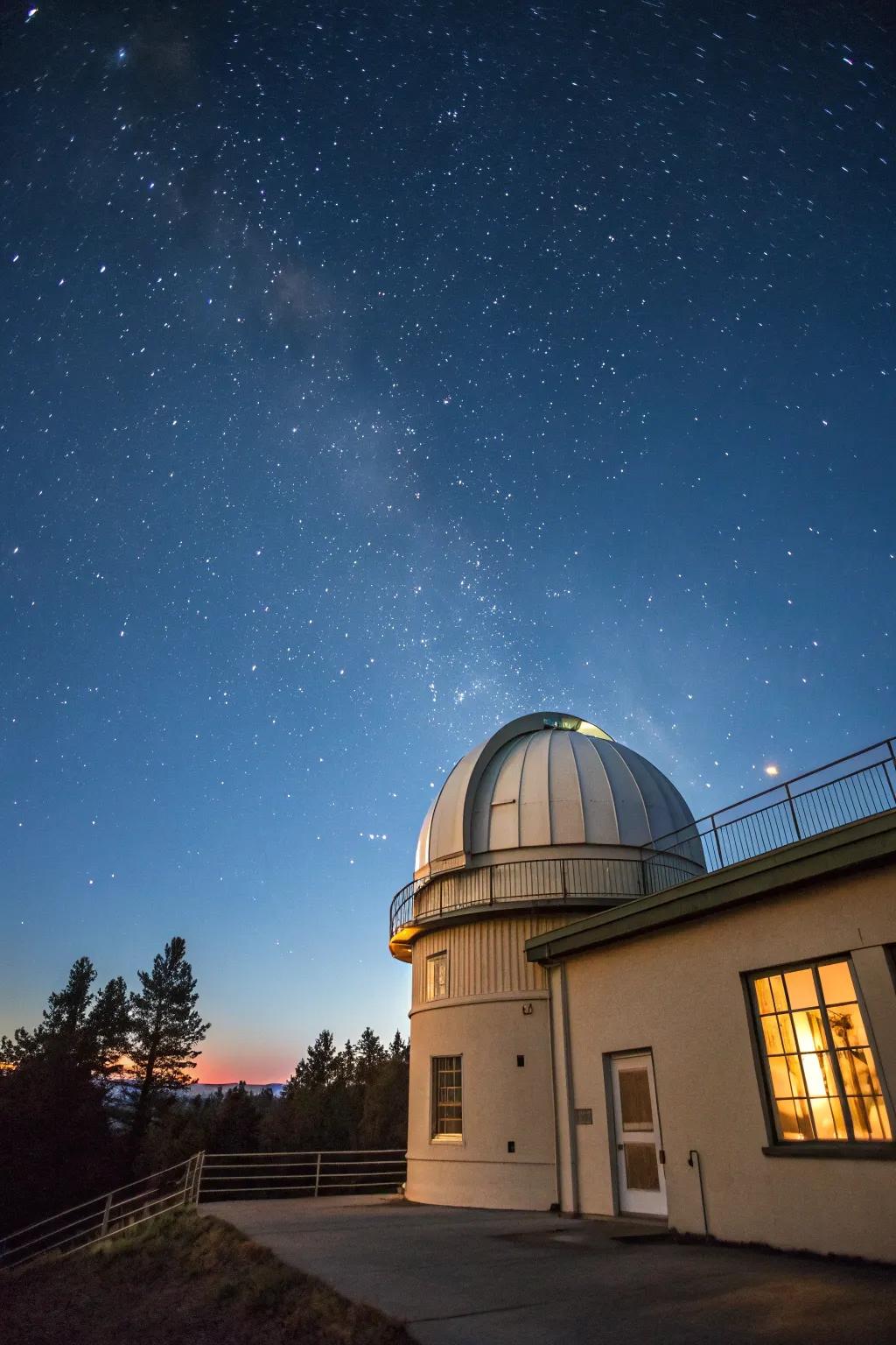 Rooftop observatories offer unparalleled sky access from above.